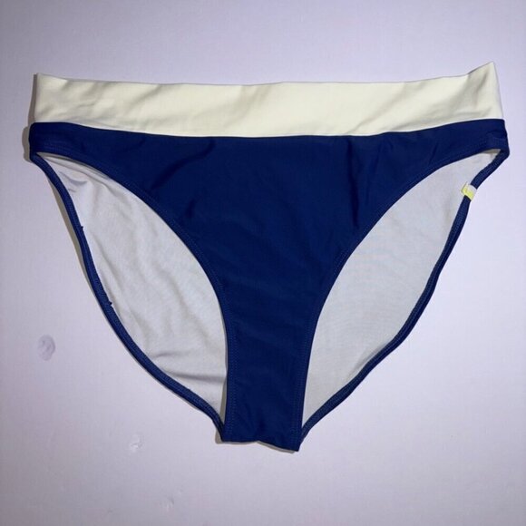 NWOT Summersalt The Classic Turn-Down Bathing-suit Bottom Navy Ivory size 12 - Picture 1 of 6